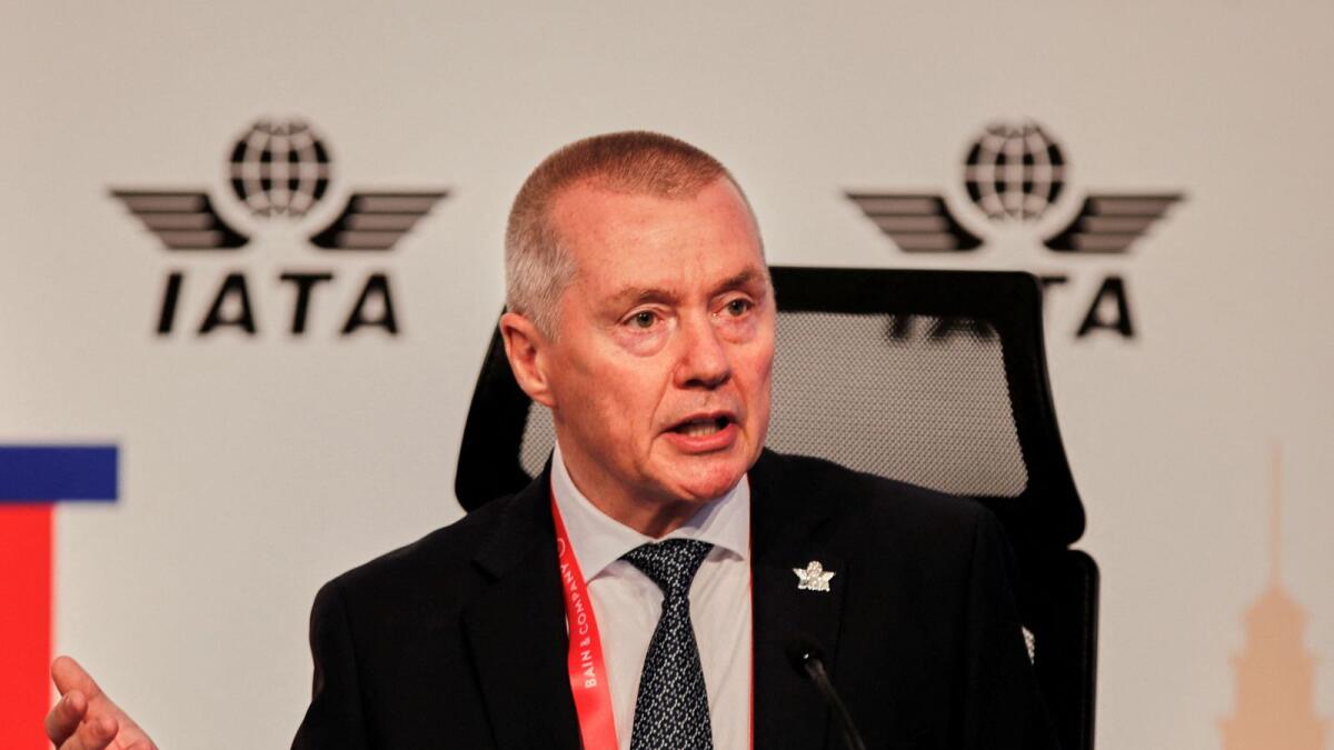 ويلي والش ، المدير العام لاتحاد النقل الجوي الدولي (IATA) ، يتحدث خلال الاجتماع السنوي لـ IATA في اسطنبول يوم الاثنين.  - رويترز